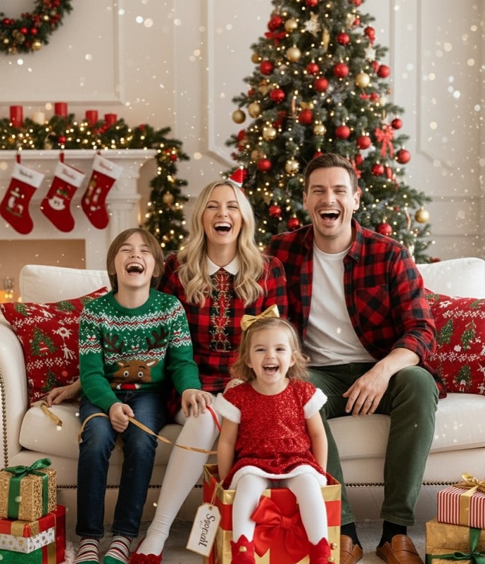 After - AI-generated Christmas photo